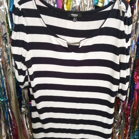 🎉Premiere Studio Striped Top - Picture 1 of 5